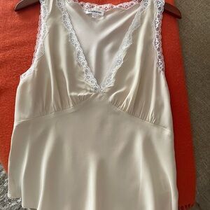 Reformation Cream Lace V-Neck Chemise